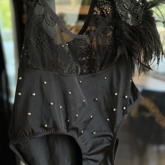 ⭐️🎹Custom Black Leotard Jazz Dance Costume or Chicago Halloween costume👠 - Picture 5 of 14